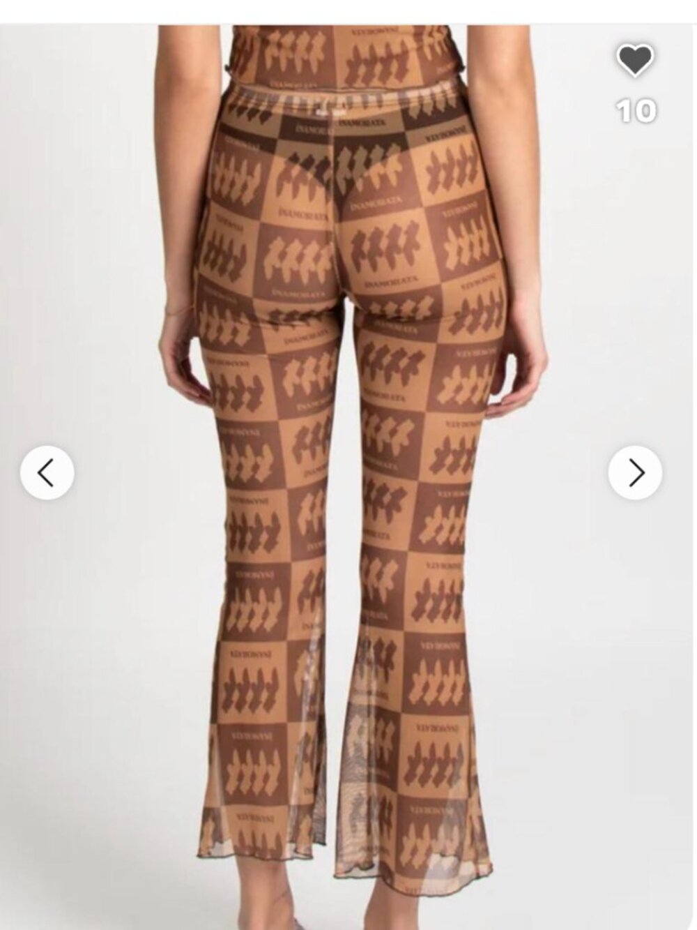 Inamorata Sheer Mesh Brown and Tan Beachwood Pant Small